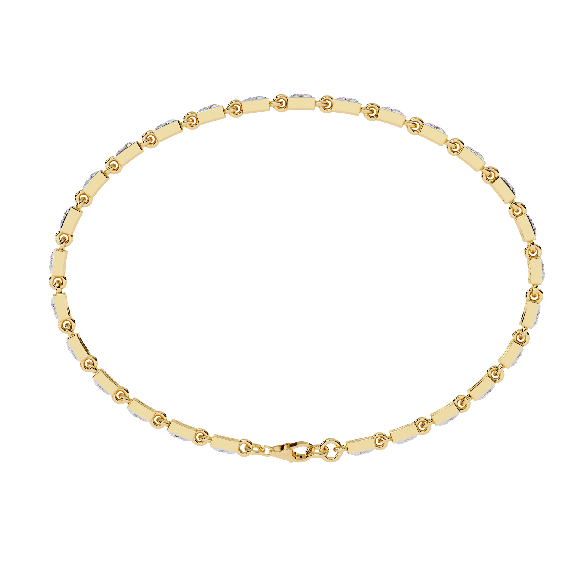 Solitairekart 0.45ct Two-Tone Square Set Natural Diamond Bracelet-HI Color, VS-SI Clarity